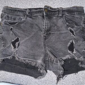 Old Navy Distressed Black Denim Shorts